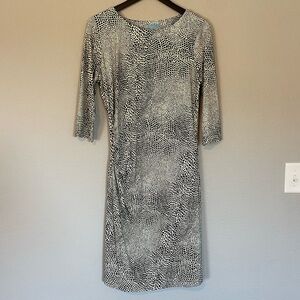 J. McLaughlin Catalina Cloth Ruched Side Animal Print Dress - Large